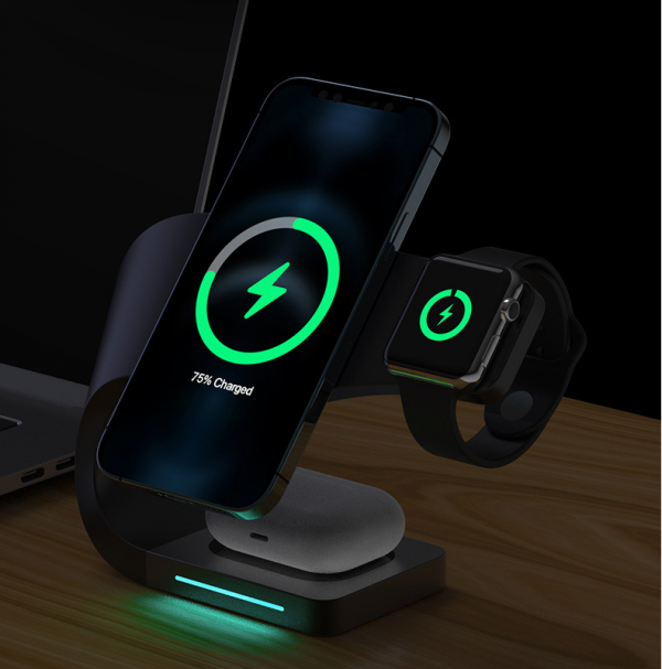 4 in 1 Multi-function Wireless Charger for iPhone iWatch AirPods 15W Quick Charge Desktop Magnetic Charger - Image 6