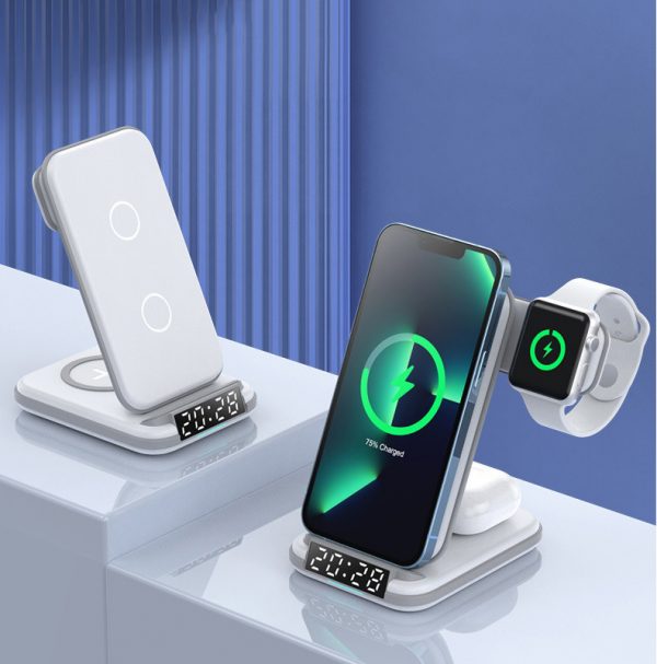 4 in 1 Wireless Charger Stand Desktop Alarm Clock MagSafe Charger for iPhone 13 14 15 16 - Image 3