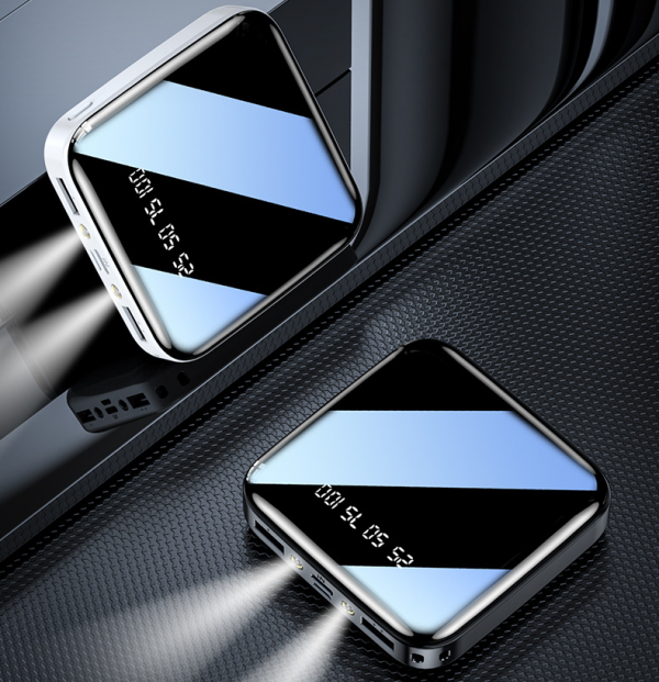 Mini Mirror Gift Power Bank 20000mAh Digital Display LED Light Fast Charging Battery Pack - Image 2