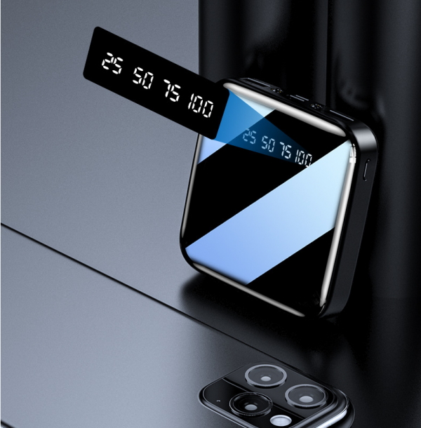 Mini Mirror Gift Power Bank 20000mAh Digital Display LED Light Fast Charging Battery Pack - Image 3