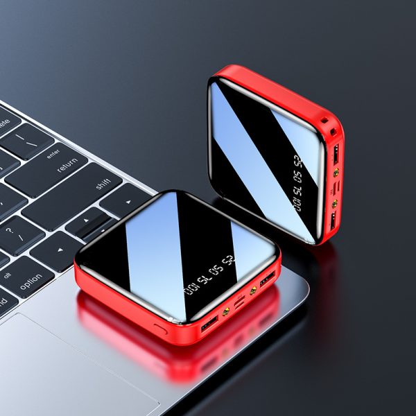 Mini Mirror Gift Power Bank 20000mAh Digital Display LED Light Fast Charging Battery Pack - Image 4