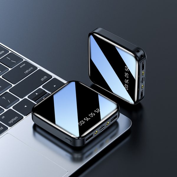 Mini Mirror Gift Power Bank 20000mAh Digital Display LED Light Fast Charging Battery Pack - Image 5