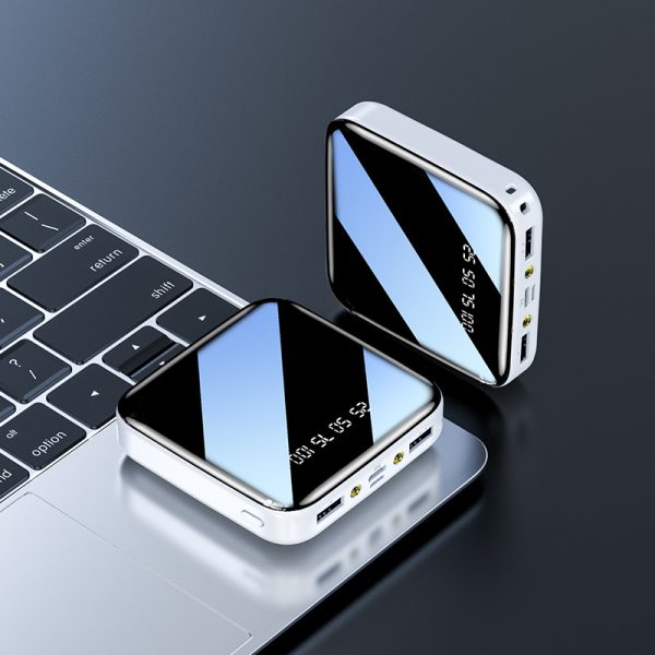 Mini Mirror Gift Power Bank 20000mAh Digital Display LED Light Fast Charging Battery Pack - Image 6