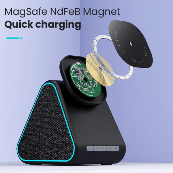 15W MagSafe Wireless Charging Stand with Blluetooth Speaker for Mobile Phone - Image 5