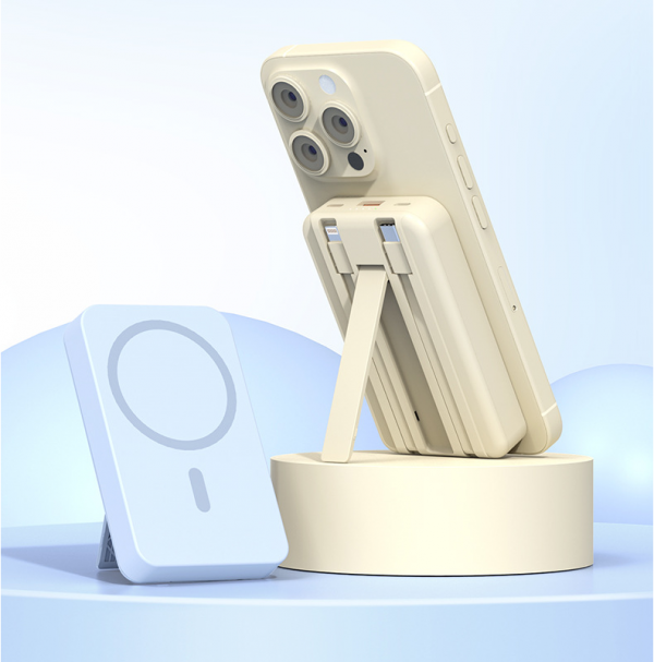 22.5W Super Fast Charging Power Bank Built-in Cable Stand 15W MagSafe Wireless Charging Battery Pack - Image 2