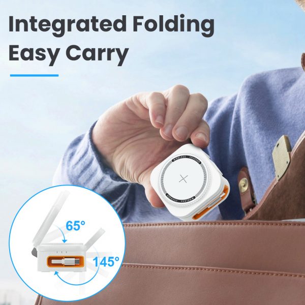 Built-in Cable 3-in-1 Folding MagSafe Wireless Charger with LED Indicator for iPhone iWatch AirPods - Image 6