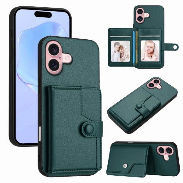 Card Holder Buttons Multifunctional Mobile Phone Case for iPhone 11 12 13 14 15 16E Pro Max Leather Case - Image 6
