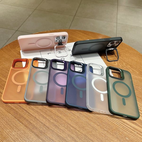 Hardware Lens Bracket MagSafe Case for iPhone 13 14 Drop-resistant Skin Feel Matte Case - Image 6
