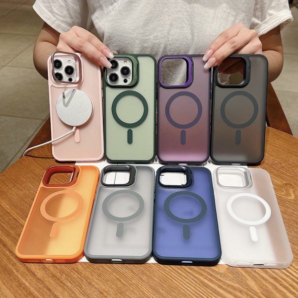 Hardware Lens Bracket MagSafe Case for iPhone 13 14 Drop-resistant Skin Feel Matte Case - Image 7