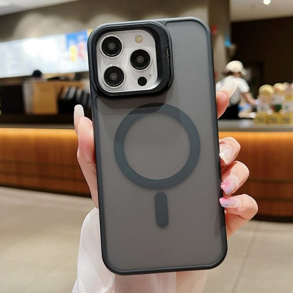 Hardware Lens Bracket MagSafe Case for iPhone 13 14 Drop-resistant Skin Feel Matte Case - Image 3