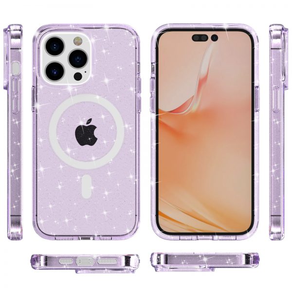 Hard shell Anti-fall Case for iPhone 12 13 14 15 Pro Max Glitter MagSafe Phone Case - Image 3