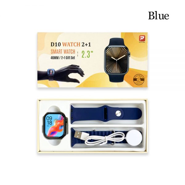 D10 Watch 2+1 Set Smart Watch Fitness Tracker with Heart Rate Monitor Blood Oxygen Sleep Tracking 2.1 inch Touchscreen for Android IOS - Image 4