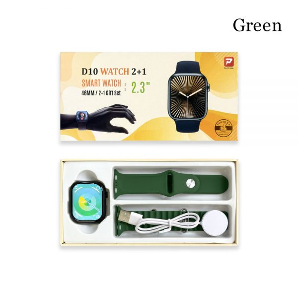 D10 Watch 2+1 Set Smart Watch Fitness Tracker with Heart Rate Monitor Blood Oxygen Sleep Tracking 2.1 inch Touchscreen for Android IOS - Image 5