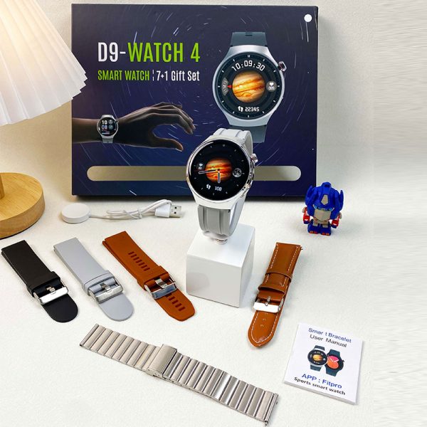 D9 Watch 4 Round Screen 1.52 inch Bluetooth Calling Health Monitoring Multi-sport Mode Smart Watch 7+1 Gift Set - Image 3