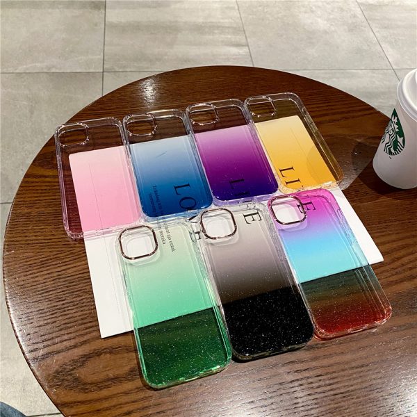 Electroplated Gradient Glitter Transparent Phone Case for Apple iPhone 11 12 13 14 Anti-fall Cover - Image 5