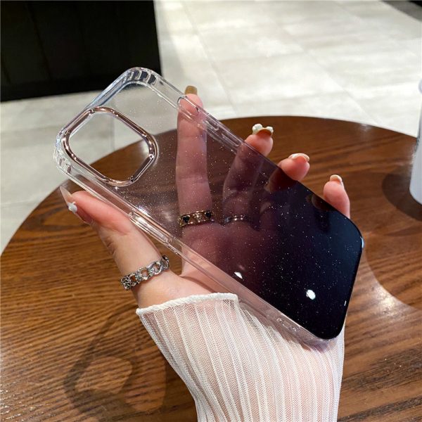 Electroplated Gradient Glitter Transparent Phone Case for Apple iPhone 11 12 13 14 Anti-fall Cover - Image 2
