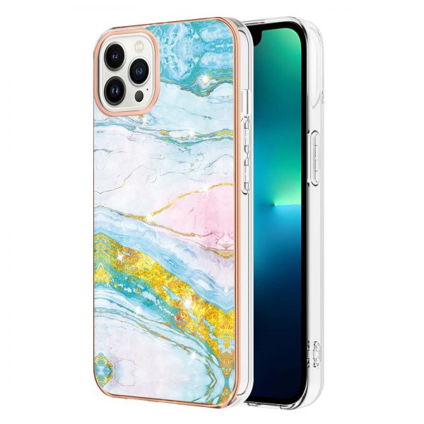 for iPhone 16 Electroplated Mobile Phone Case 11 12 13 14 Pro Max Marble Cell Phone Case - Image 2