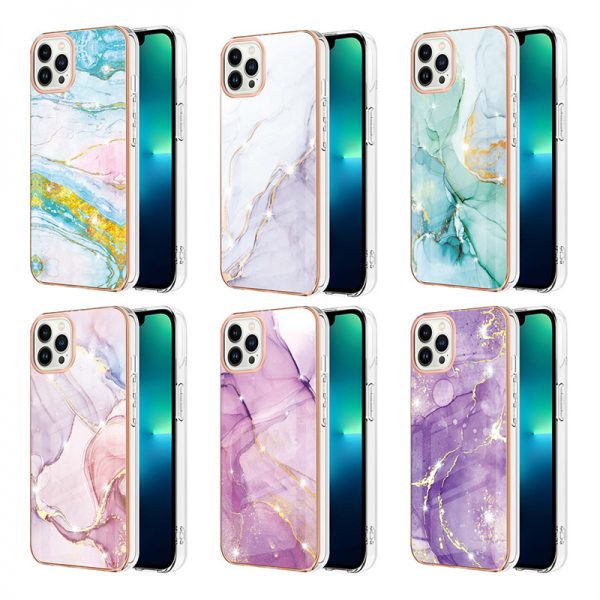 for iPhone 16 Electroplated Mobile Phone Case 11 12 13 14 Pro Max Marble Cell Phone Case - Image 7