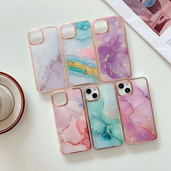 for iPhone 16 Electroplated Mobile Phone Case 11 12 13 14 Pro Max Marble Cell Phone Case - Image 8