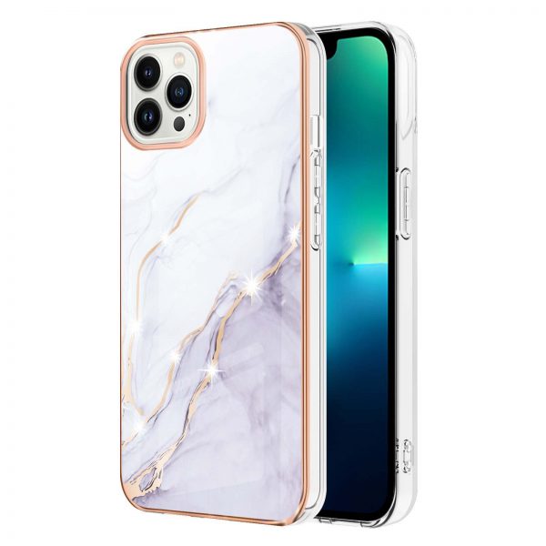 for iPhone 16 Electroplated Mobile Phone Case 11 12 13 14 Pro Max Marble Cell Phone Case - Image 3