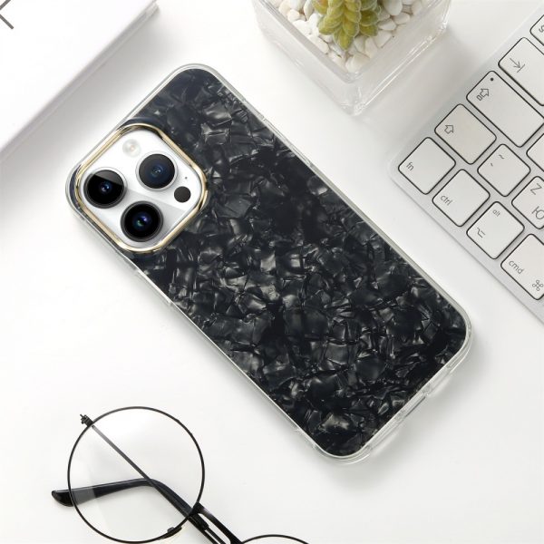 Electroplated Seashell Texture Cell Phone Case for Apple iPhone 11 to 16 Pro Max Solid Color Anti-fall Cover - Image 2