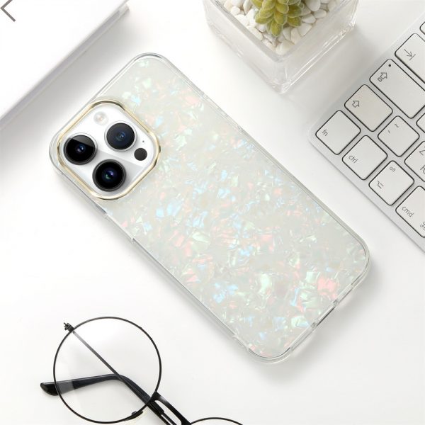 Electroplated Seashell Texture Cell Phone Case for Apple iPhone 11 to 16 Pro Max Solid Color Anti-fall Cover - Image 3