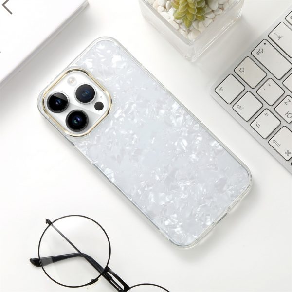 Electroplated Seashell Texture Cell Phone Case for Apple iPhone 11 to 16 Pro Max Solid Color Anti-fall Cover - Image 4