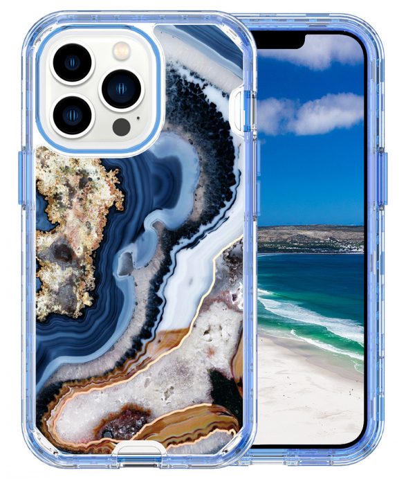for iPhone 16 Mobile Phone Case Electroplating Marble PC TPU IMD 3 in 1 Phone Cover - Image 10