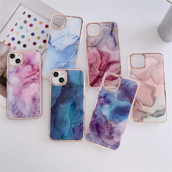 for iPhone 16 Electroplating Marble Cover for Apple iPhone 14 15 PC+TPU Phone Case - Image 5