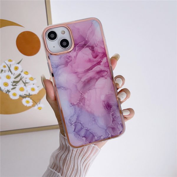 for iPhone 16 Electroplating Marble Cover for Apple iPhone 14 15 PC+TPU Phone Case - Image 2
