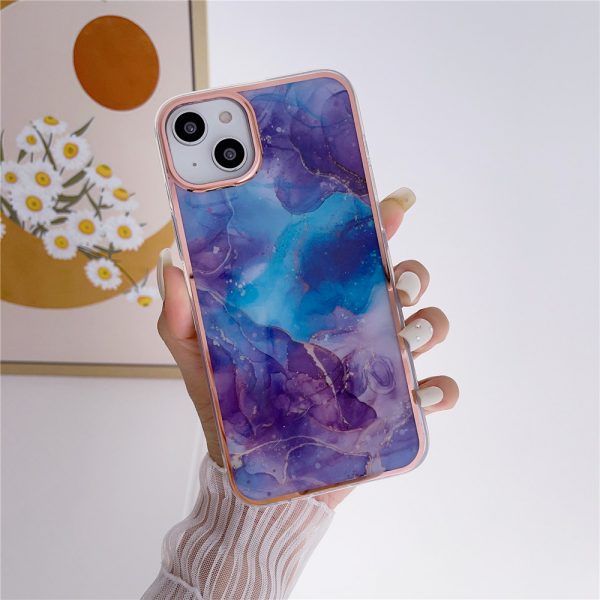 for iPhone 16 Electroplating Marble Cover for Apple iPhone 14 15 PC+TPU Phone Case - Image 3