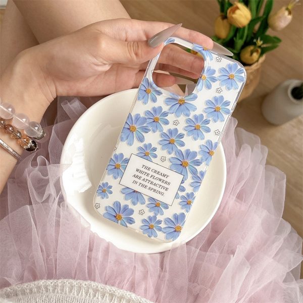 Double Layer Printed Flower Phone Case for iPhone 15 16 Pro Max Small Fresh Floral TPU PC Cover - Image 2