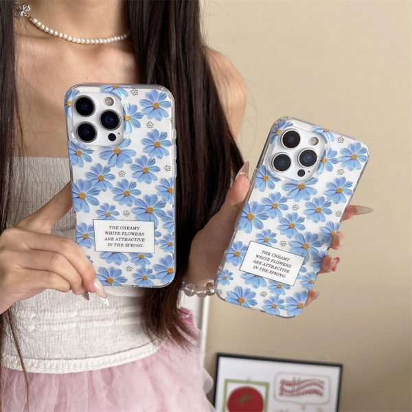 Double Layer Printed Flower Phone Case for iPhone 15 16 Pro Max Small Fresh Floral TPU PC Cover - Image 6
