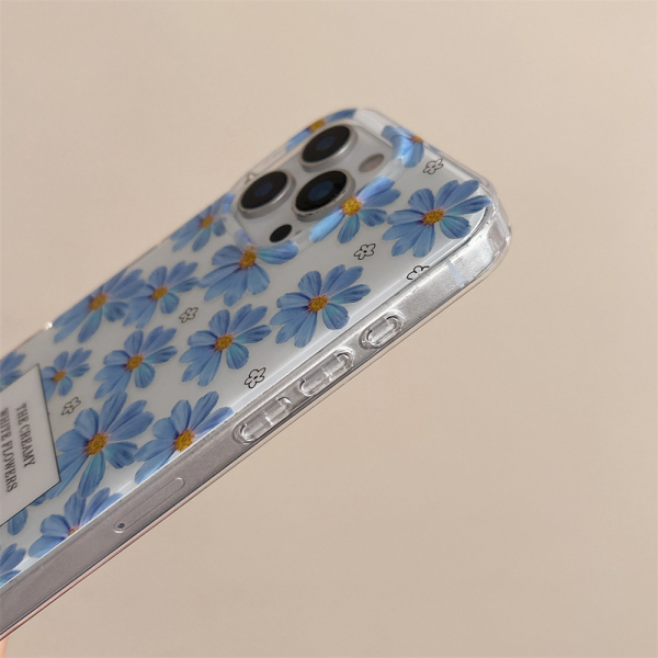 Double Layer Printed Flower Phone Case for iPhone 15 16 Pro Max Small Fresh Floral TPU PC Cover - Image 4