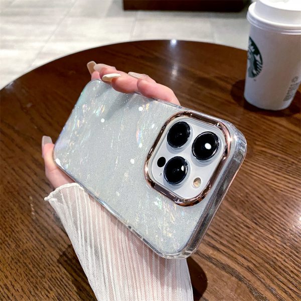 Conch Pattern Glitter Plating Phone Case for iPhone 16 15 Shockproof Anti-fall TPU Case - Image 3