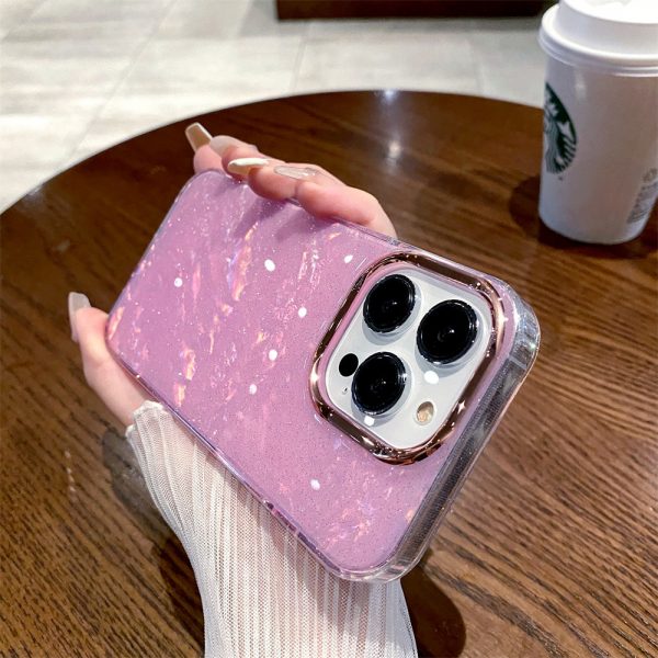 Conch Pattern Glitter Plating Phone Case for iPhone 16 15 Shockproof Anti-fall TPU Case - Image 4