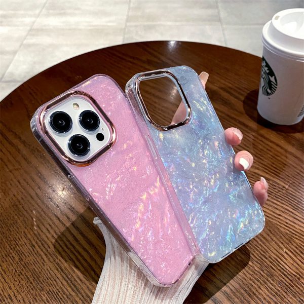 Conch Pattern Glitter Plating Phone Case for iPhone 16 15 Shockproof Anti-fall TPU Case - Image 6