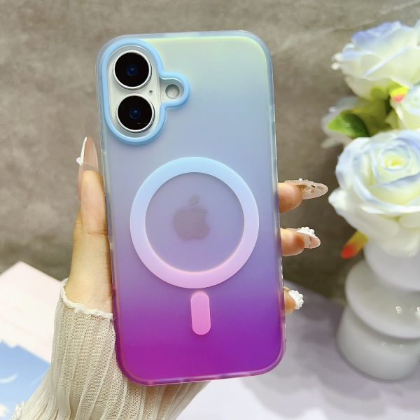 for iPhone 11 12 13 Gradient Case Skin Feeling Colorful Laser MagSafe Phone Case - Image 5