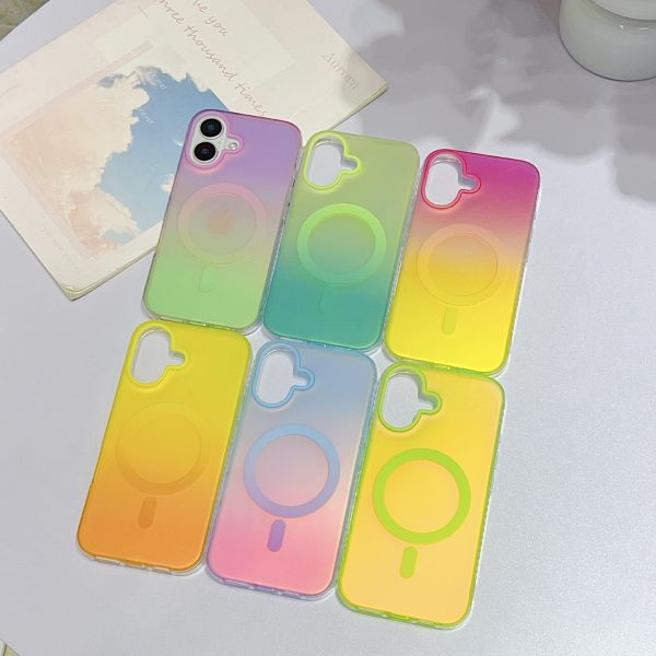 for iPhone 11 12 13 Gradient Case Skin Feeling Colorful Laser MagSafe Phone Case - Image 7
