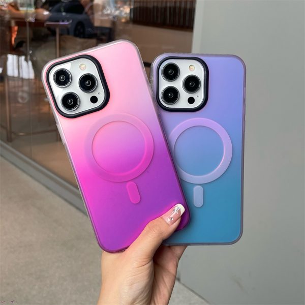 Colorful Matte Gradient Laser Mobile Phone Case for iPhone 11 12 13 14 15 16 Pro Max Protective Case - Image 2