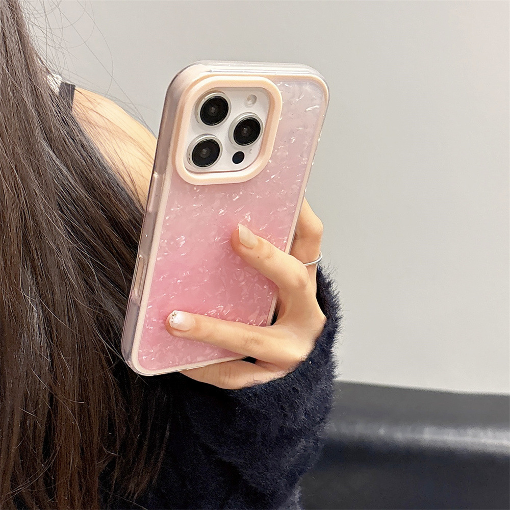 Gradient Glitter 3 in 1 Phone Case for Apple iPhone 11 to 16 Pro Max Fashion Girl Cover - Image 5