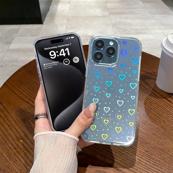 Transparent Laser Heart Love Phone Case for iPhone 15 16 Samsung A14 A15 A34 A52 A53 A54 Google 8 8A 8 Pro 9 Pro - Image 2