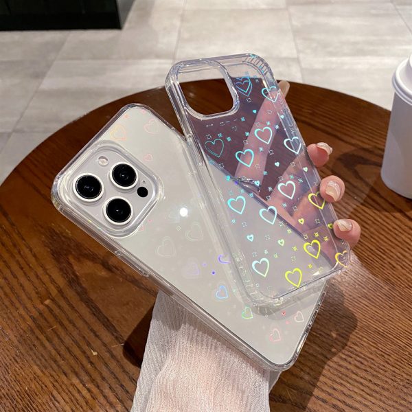 Transparent Laser Heart Love Phone Case for iPhone 15 16 Samsung A14 A15 A34 A52 A53 A54 Google 8 8A 8 Pro 9 Pro - Image 5