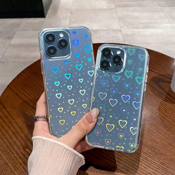 Transparent Laser Heart Love Phone Case for iPhone 15 16 Samsung A14 A15 A34 A52 A53 A54 Google 8 8A 8 Pro 9 Pro - Image 3