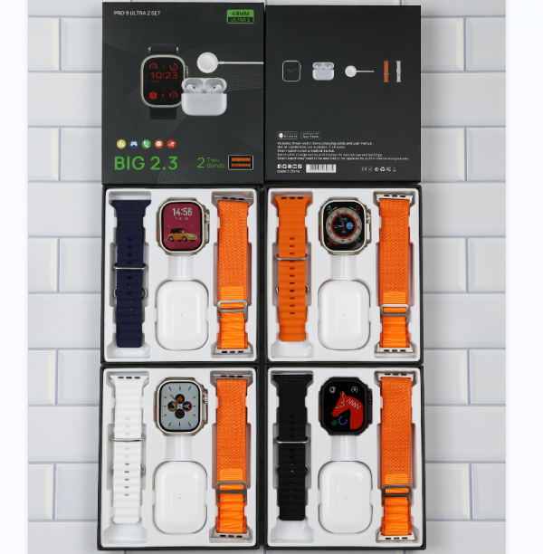 2-in-1 Gift Box Set 49MM 2.3 inch HD Borderless Large Screen Wireless Charging Smart Watch for iPhone Samsung Huawei - Image 7