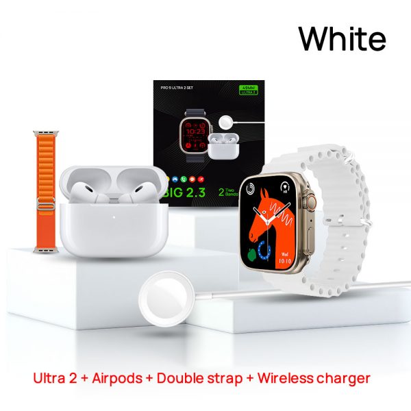 2-in-1 Gift Box Set 49MM 2.3 inch HD Borderless Large Screen Wireless Charging Smart Watch for iPhone Samsung Huawei - Image 3