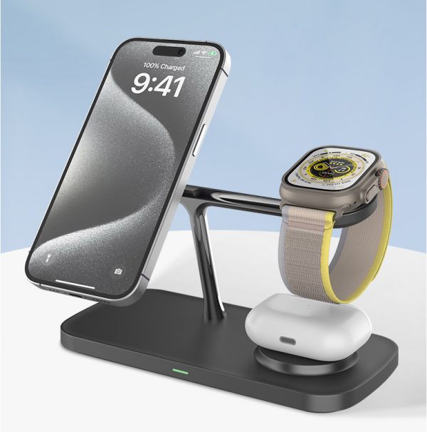 Qi2 Magnetic Fast Wireless Charger for iPhone Samsung AirPods iWatch Galaxy Watch Active 15W Fast Charging - Image 3