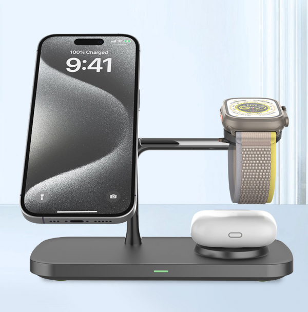 Qi2 Magnetic Fast Wireless Charger for iPhone Samsung AirPods iWatch Galaxy Watch Active 15W Fast Charging - Image 4