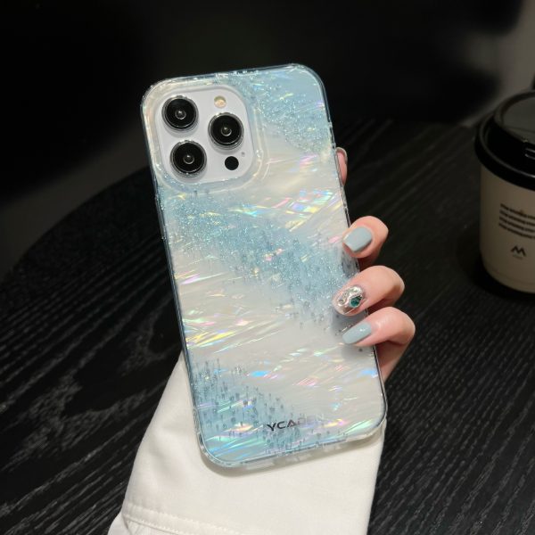Rainbow Seashell Cell Phone Case for iPhone 14 15 16 Pro Colorful Glitter Mobile Phone Case - Image 4