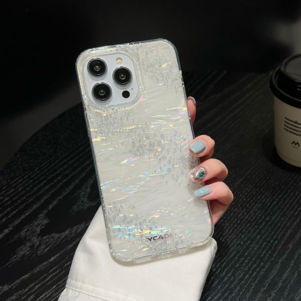 Rainbow Seashell Cell Phone Case for iPhone 14 15 16 Pro Colorful Glitter Mobile Phone Case - Image 3